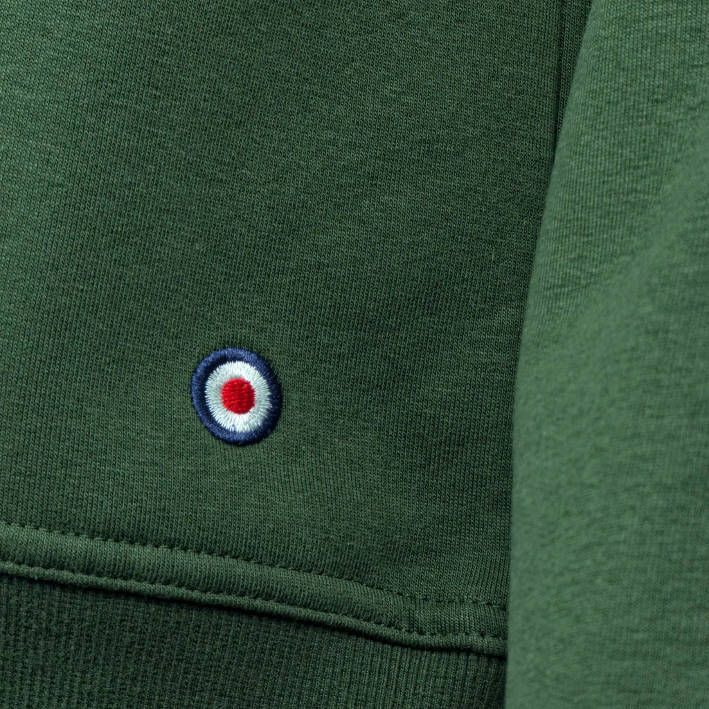 Bordado RAF roundel icono mod verde militar y elástico cintura sudadera Hackney Scooter Addiction
