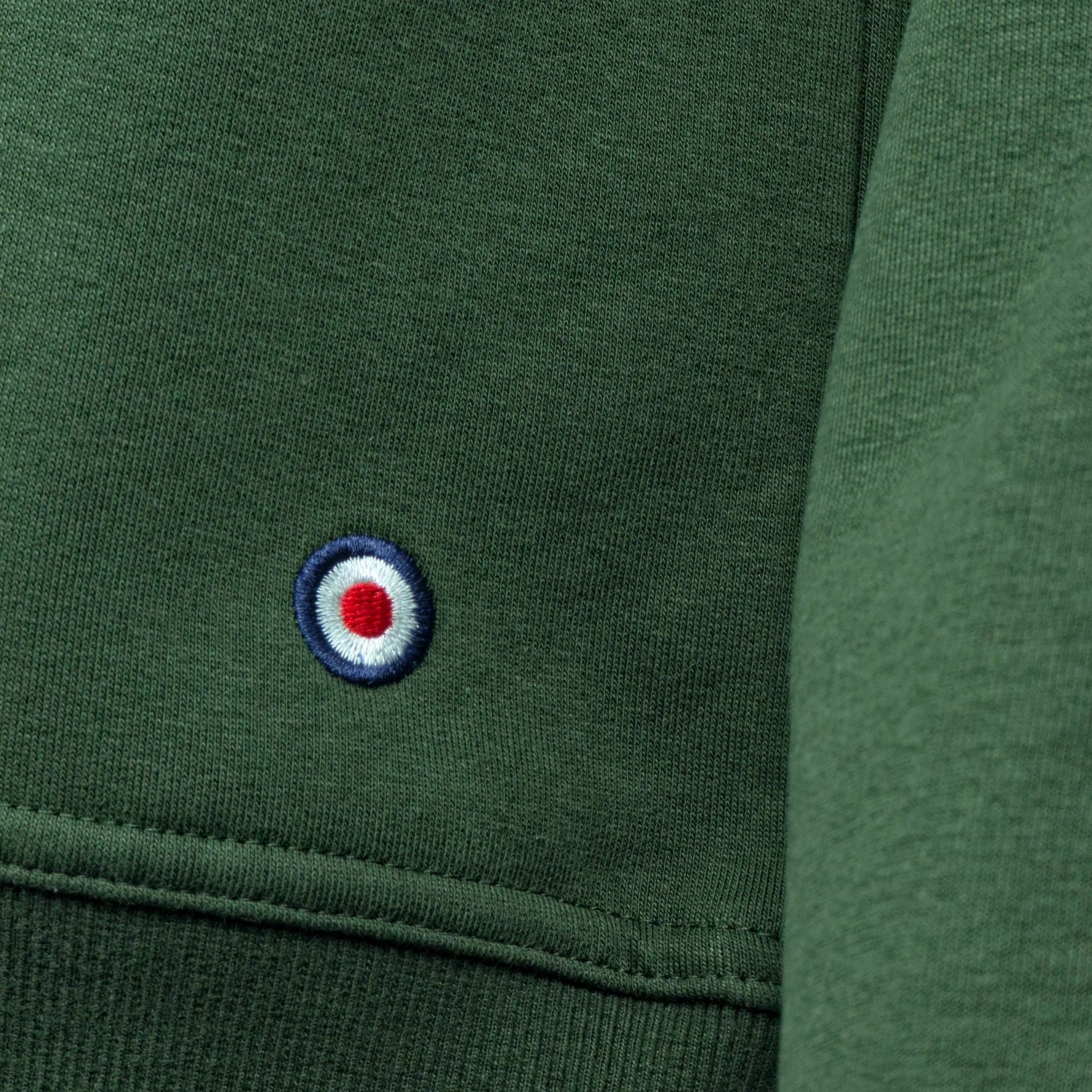 Bordado RAF roundel icono mod verde militar y elástico cintura sudadera Hackney Scooter Addiction
