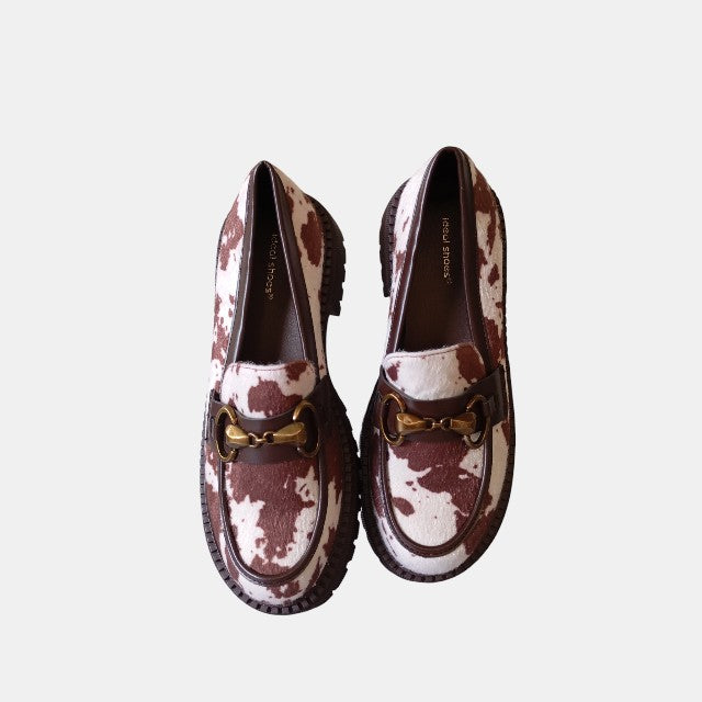 Mocasines Ideal Shoes Cow Print Suela Tack.