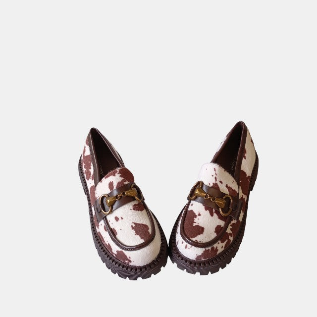 Mocasines Ideal Shoes Cow Print Suela Tack.