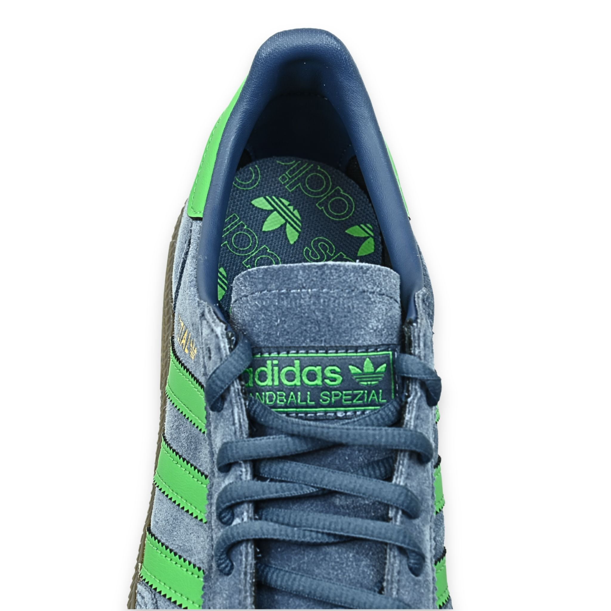 Interior Adidas Handball Spezial JH5437 – plantilla técnica estampada con trébol Adidas Originals verde
