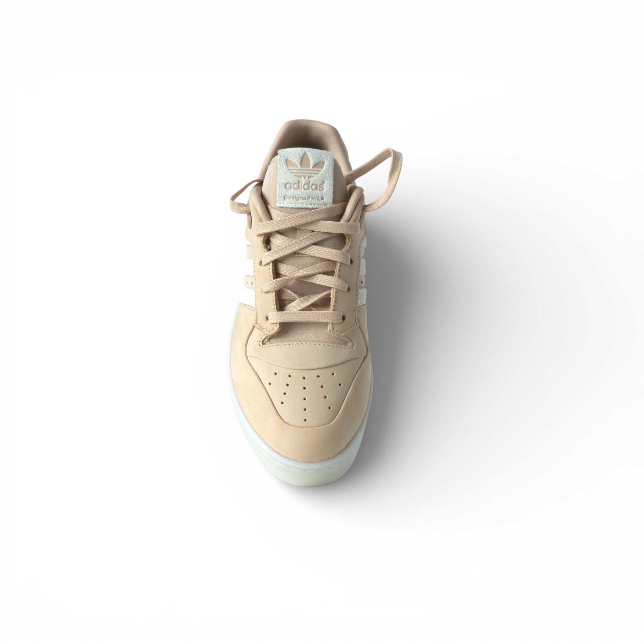 Vista cenital zapatilla Adidas Rivalry Low ante beige arena
