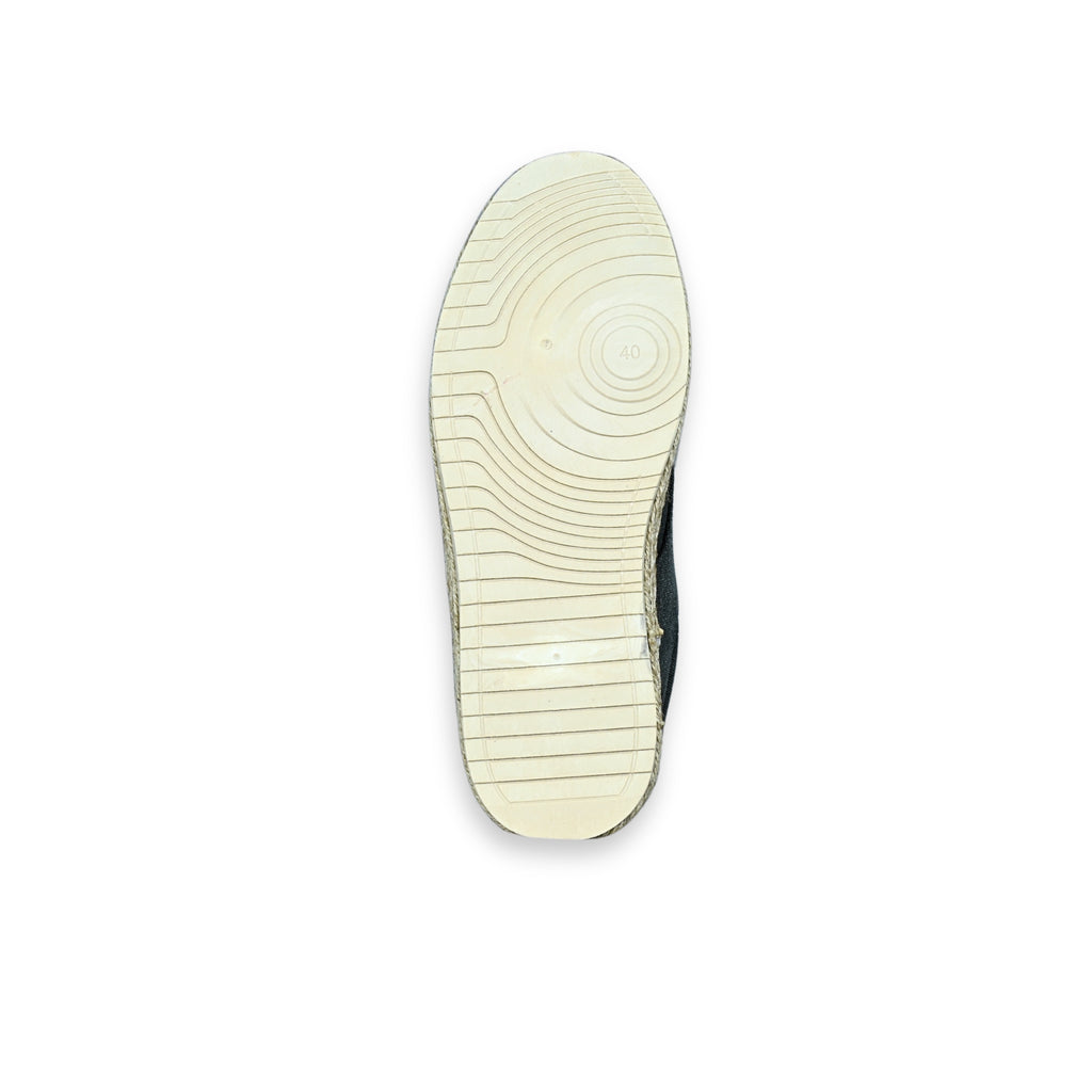 Zapatos blucher lona yute hombre gris antracita – suela de goma blanca con dibujo de ondas concéntricas
