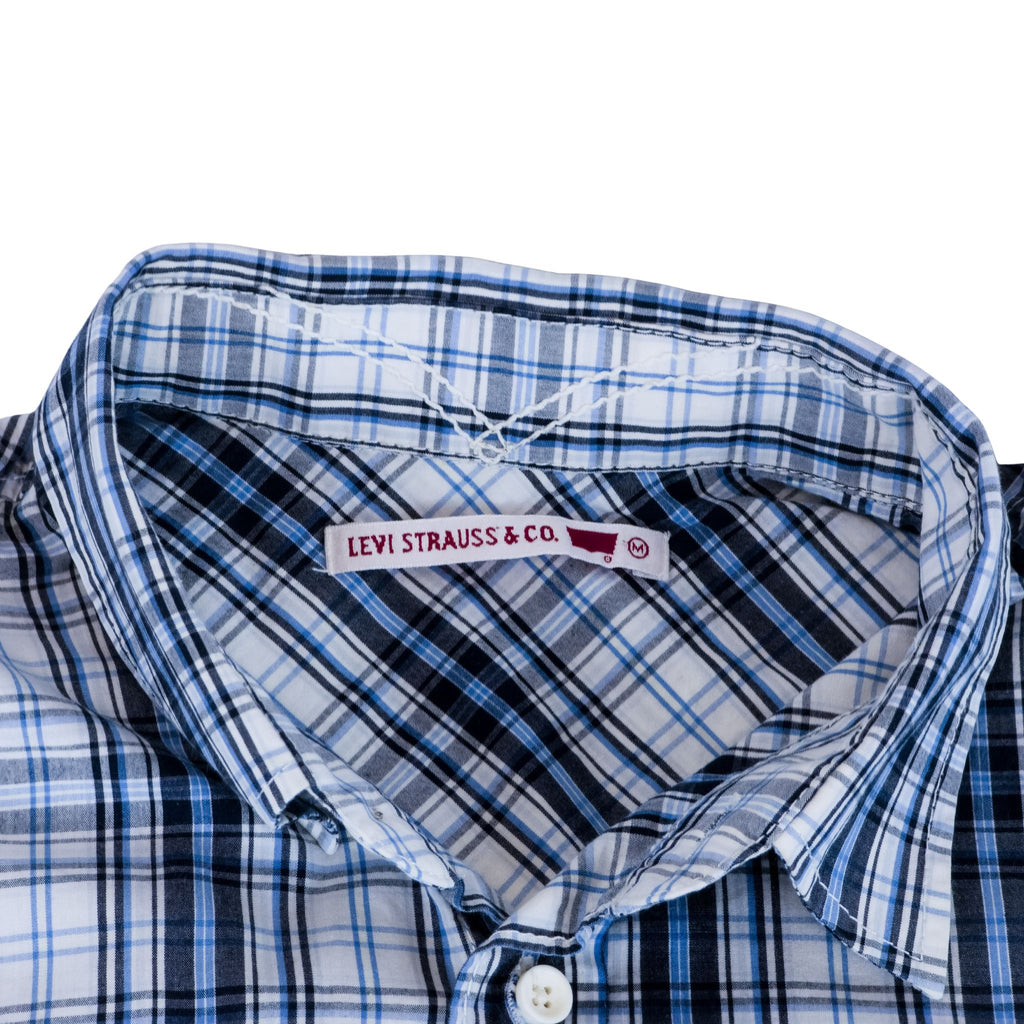 Detalle cuello camisa Levi's vintage popelín algodón peinado
