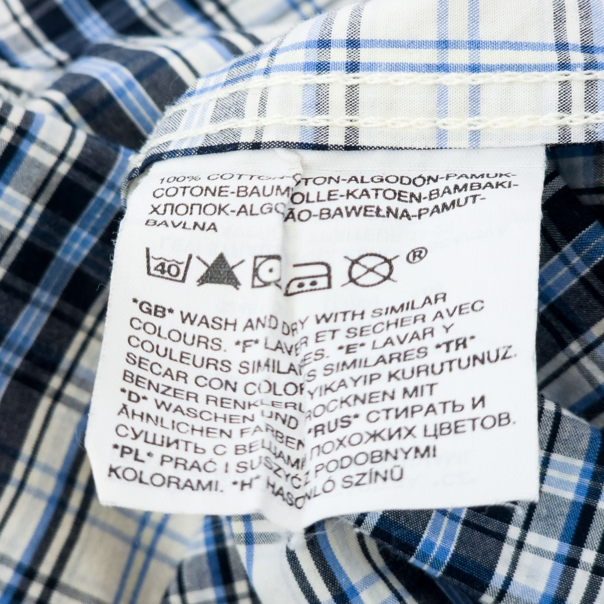 Etiqueta composición 100% algodón peinado camisa Levi's vintage
