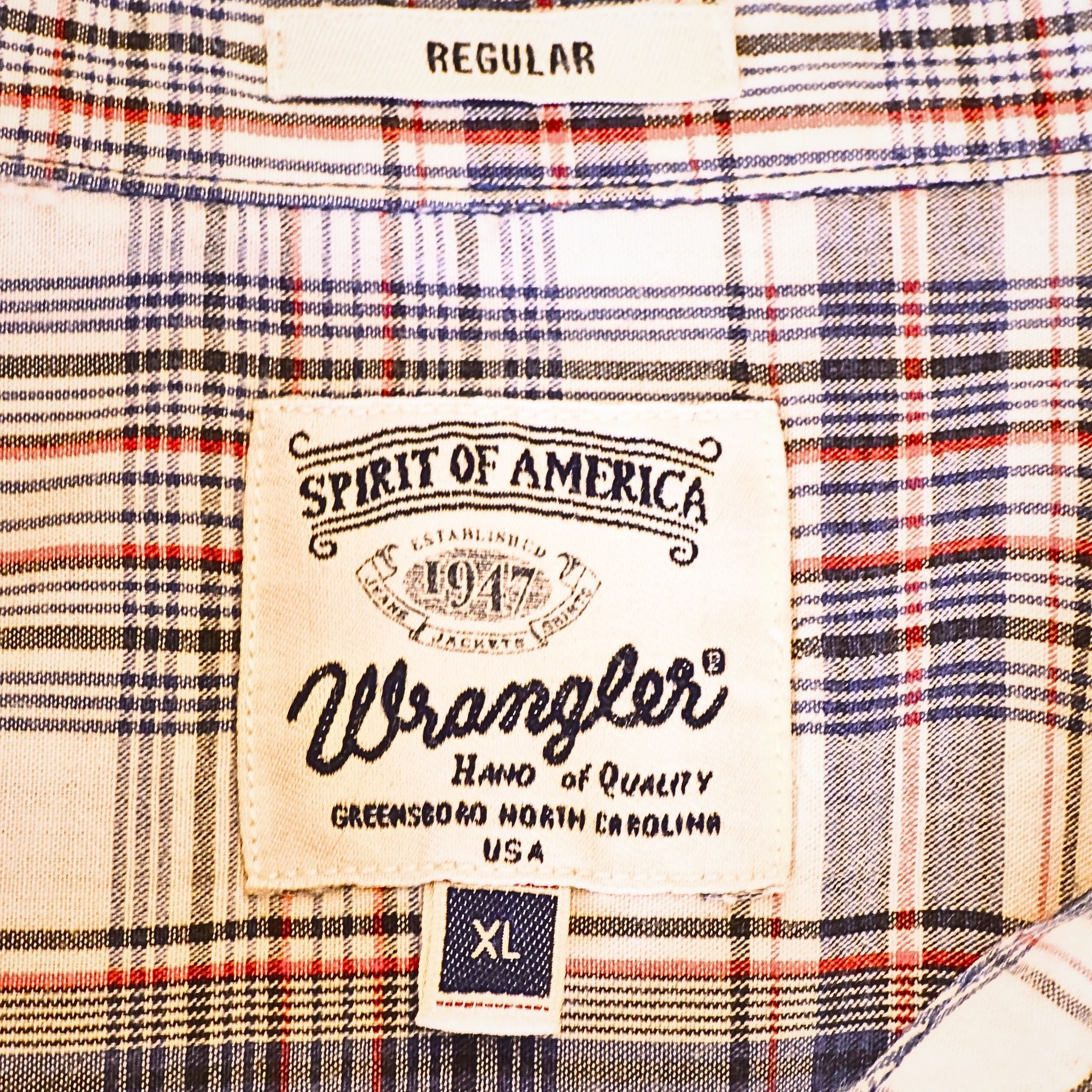 tiqueta Wrangler Spirit of America vintage Greensboro North Carolina