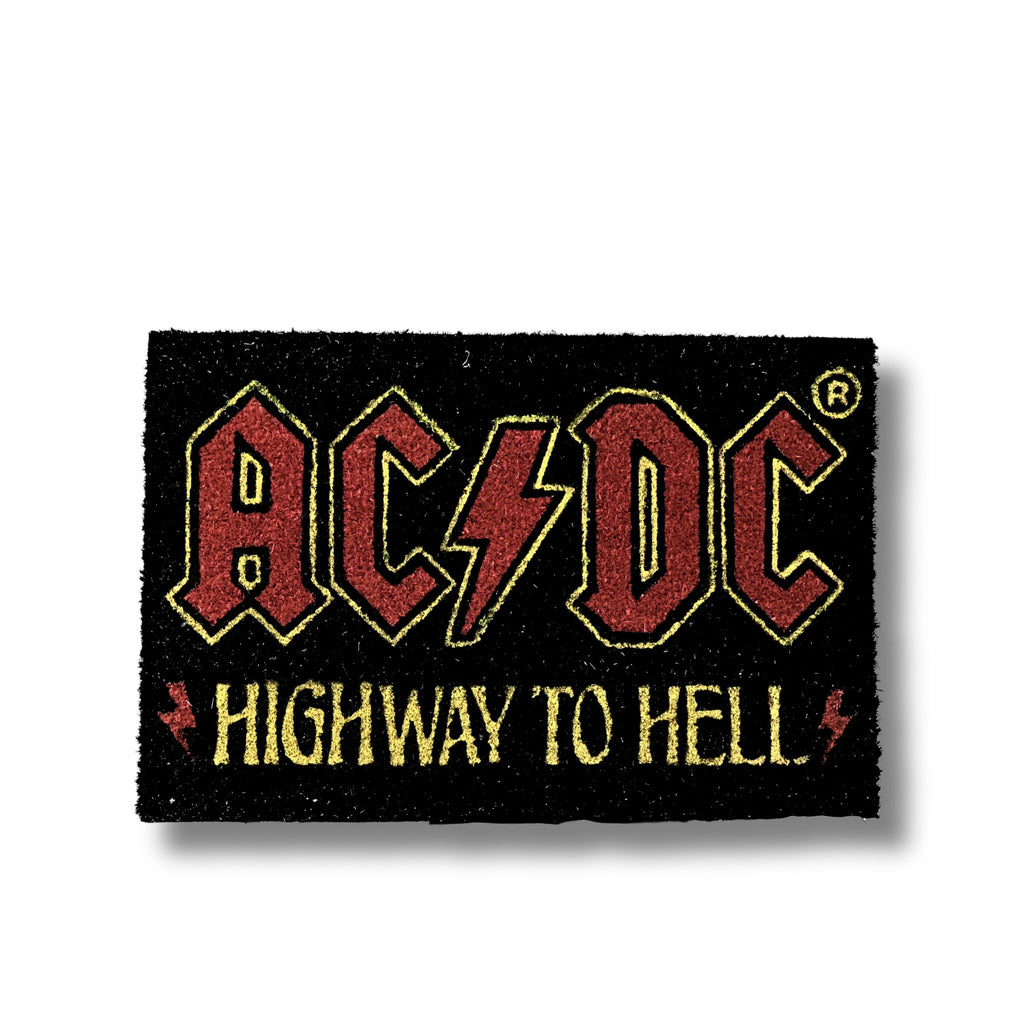 Felpudo AC/DC Highway to Hell - Logo oficial en fibra de coco, 60x40 cm
