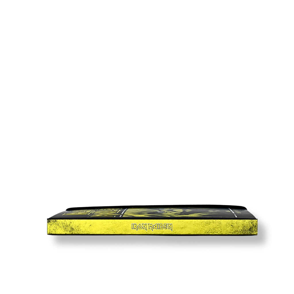 Vista lateral libreta A5 Iron Maiden The Beast on the Road con goma elástica negra
