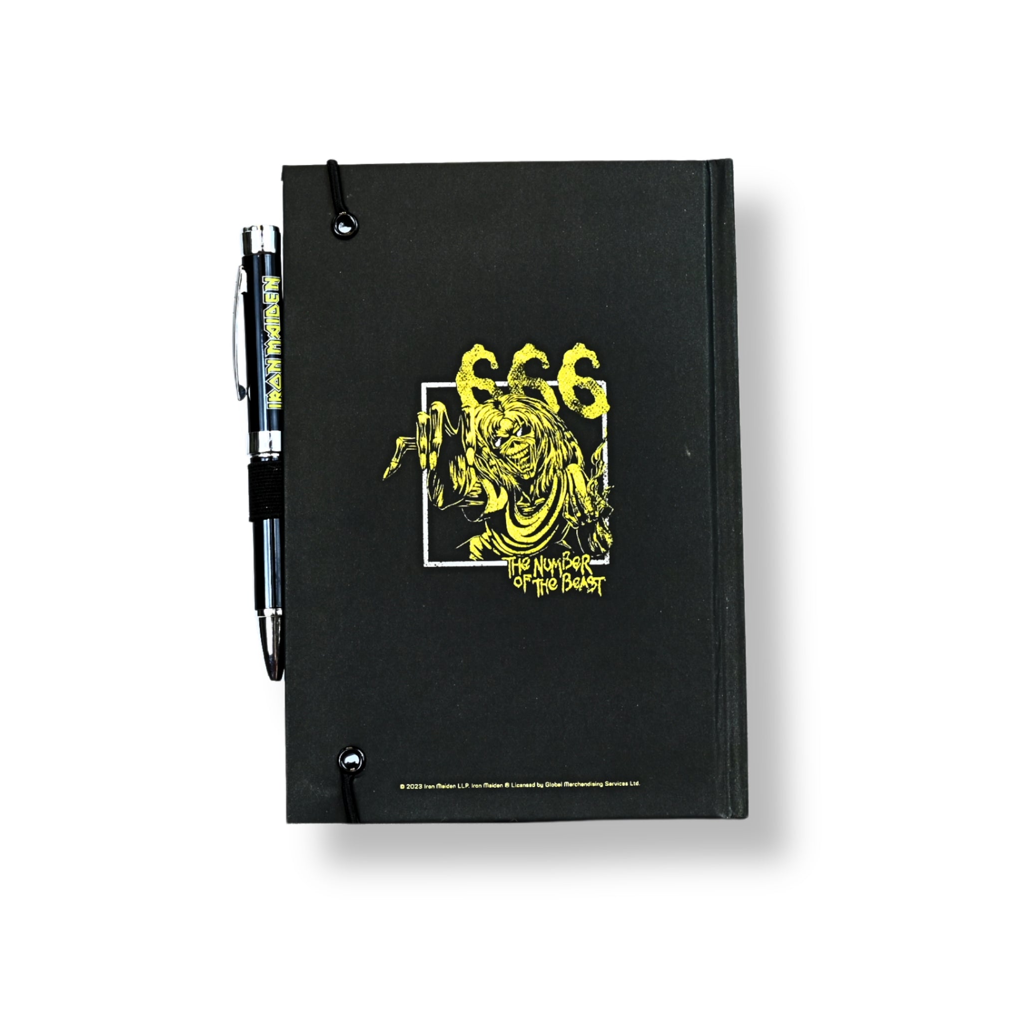 Contraportada pack libreta A5 Iron Maiden The Beast on the Road con datos de licencia oficial Grupo Erik
