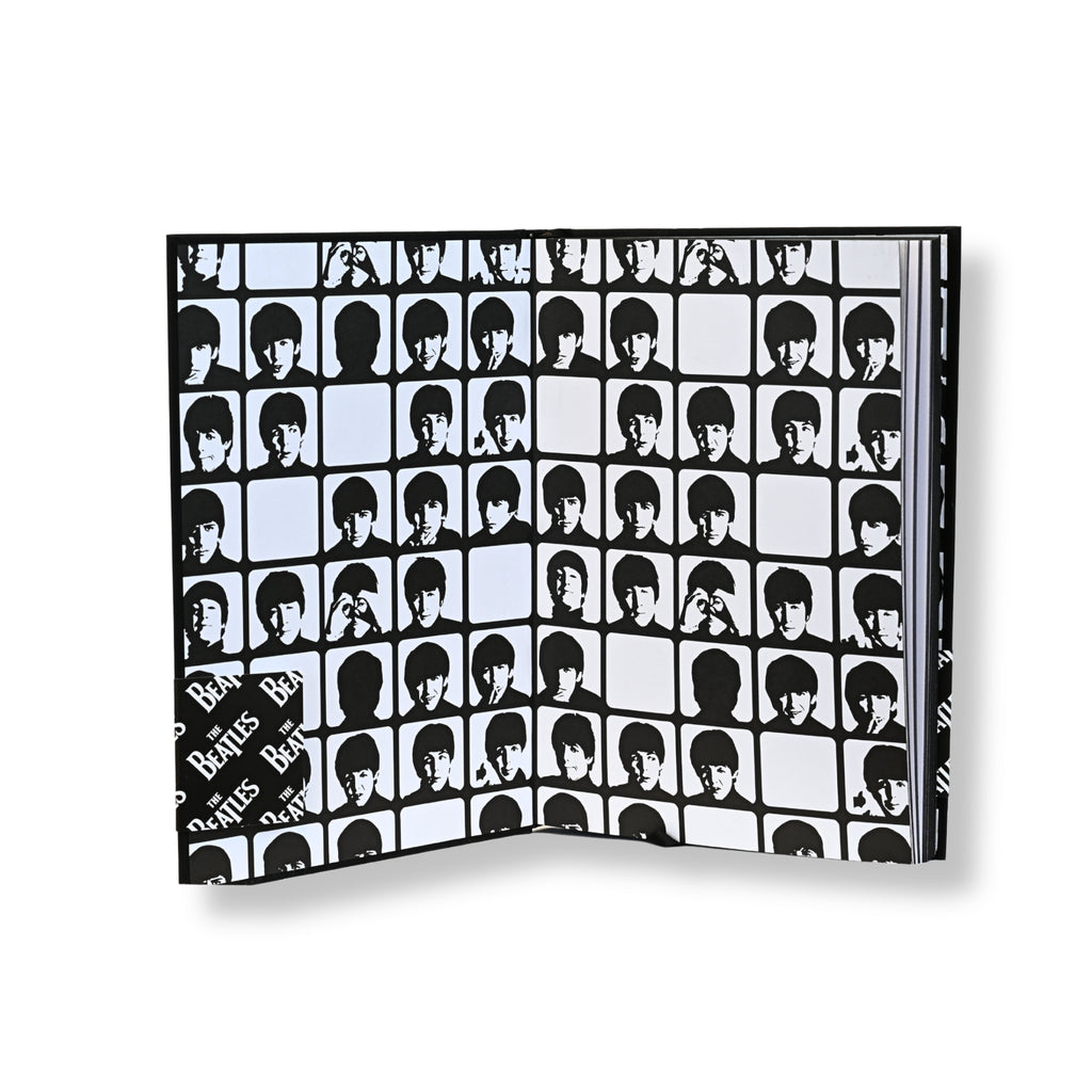 Libreta Premium A5 The Beatles A Hard Day's Night - Interior abierta con guardas y reverso de faja
