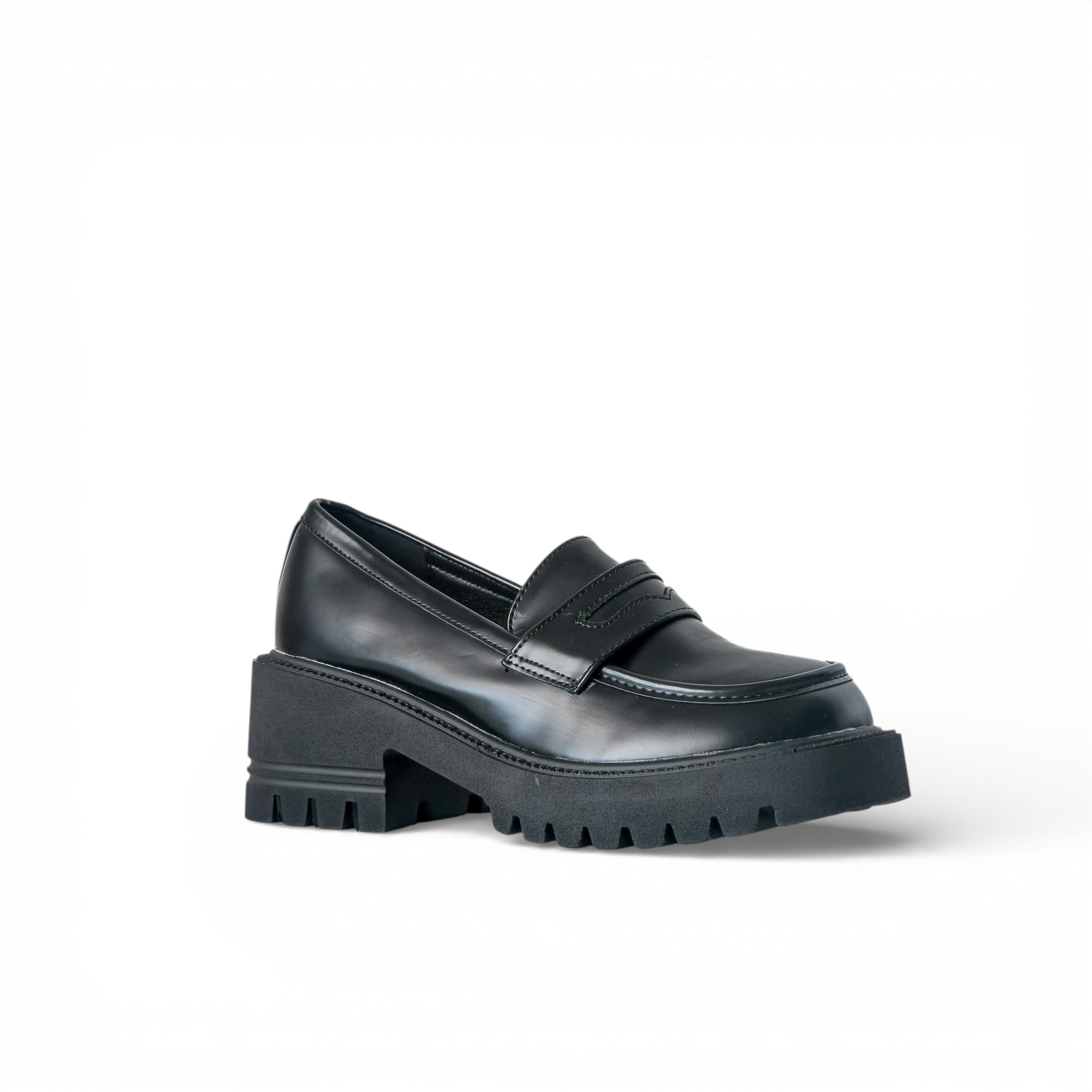 
Mocasines negros con suela track Zapaelx - vista de perfil lateral

