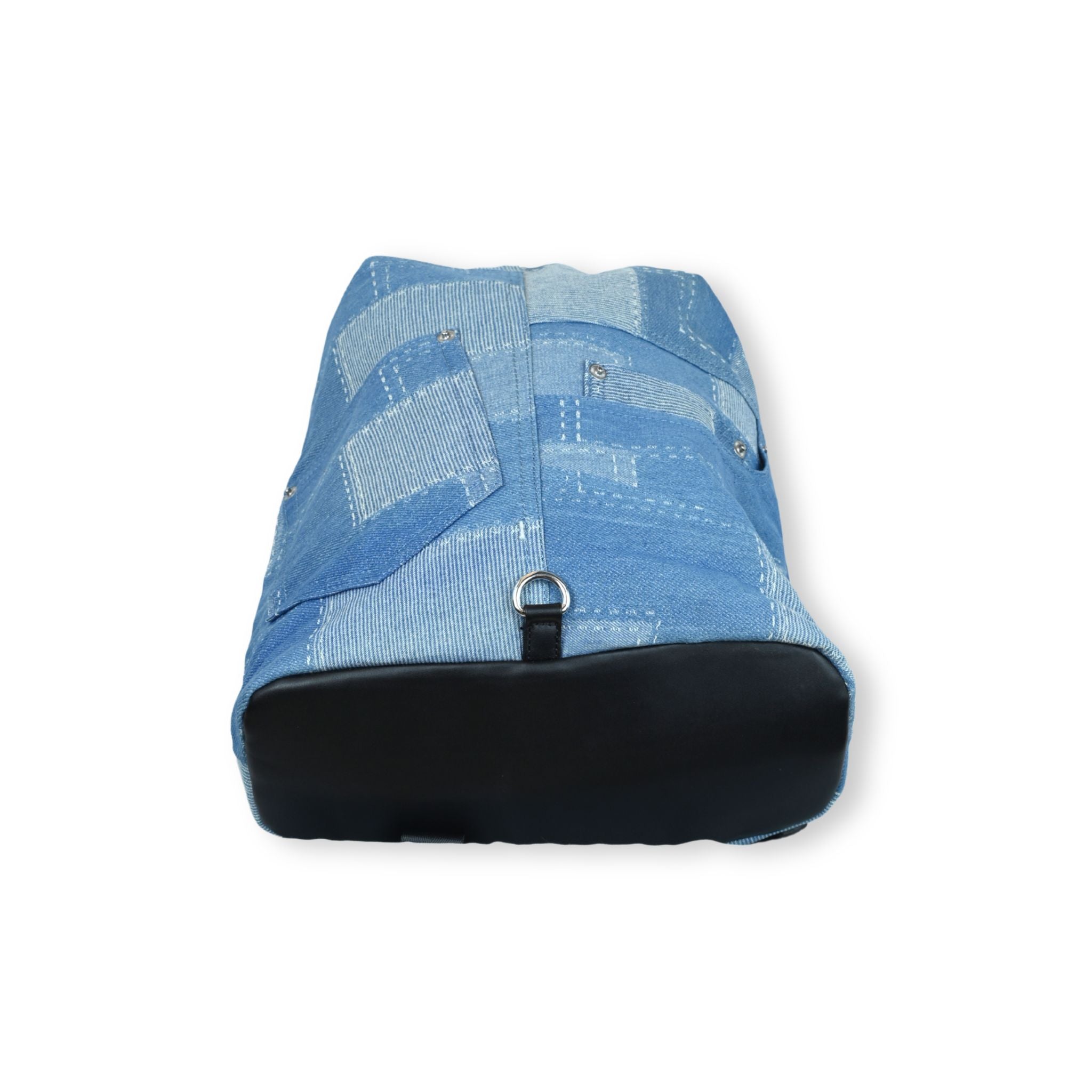  Base y fondo 15cm Mochila Denim Patchwork Urban Style | White Tabs Soft Crab