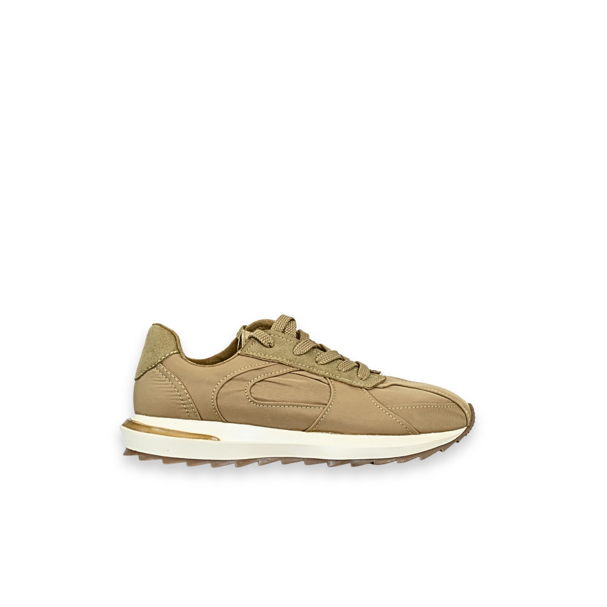 
Sneakers Corina M5115 Camel - Vista frontal, cordones trenzados y puntera redondeada

