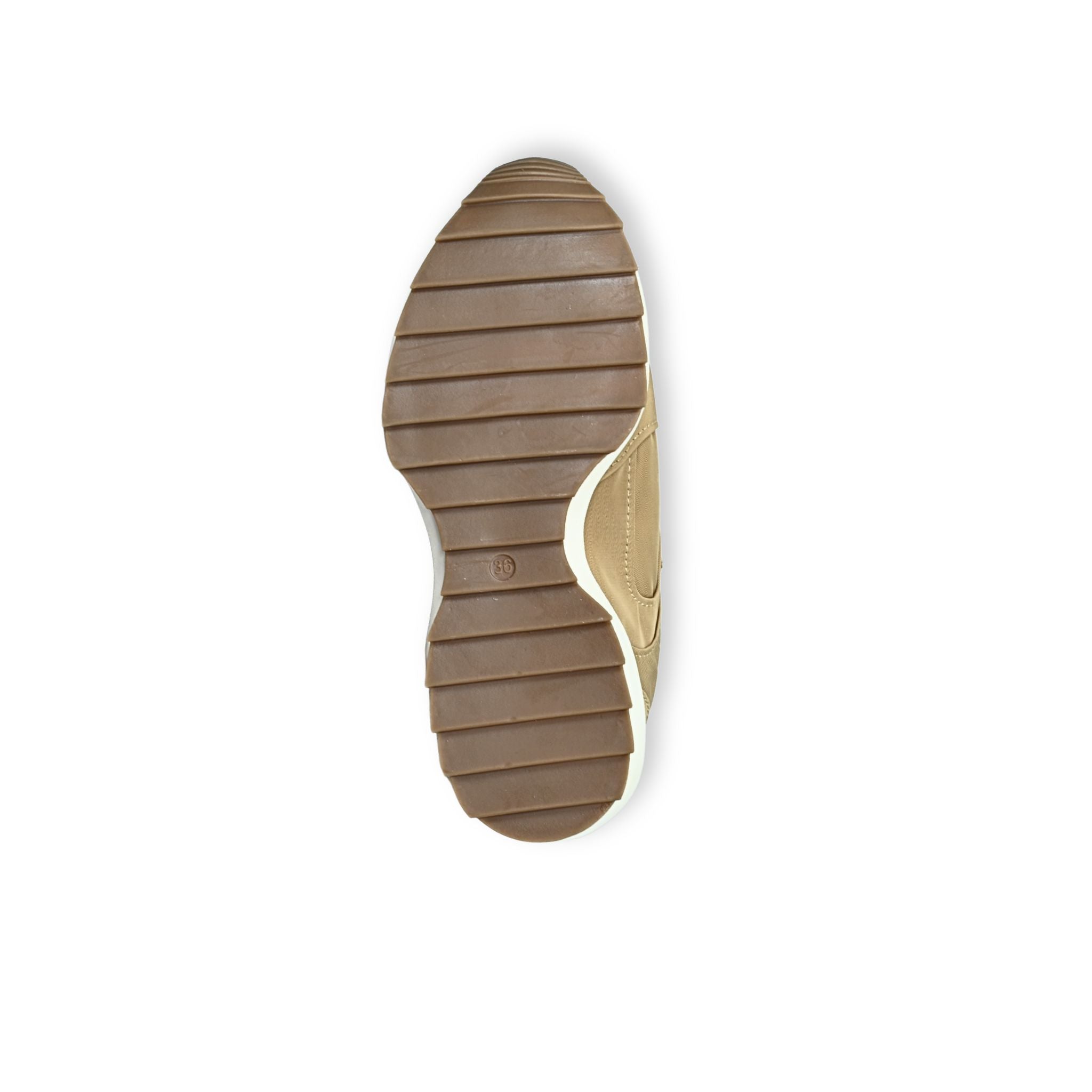 Sneakers Corina M5115 Camel - Suela de goma marrón con dibujo acanalado antideslizante
