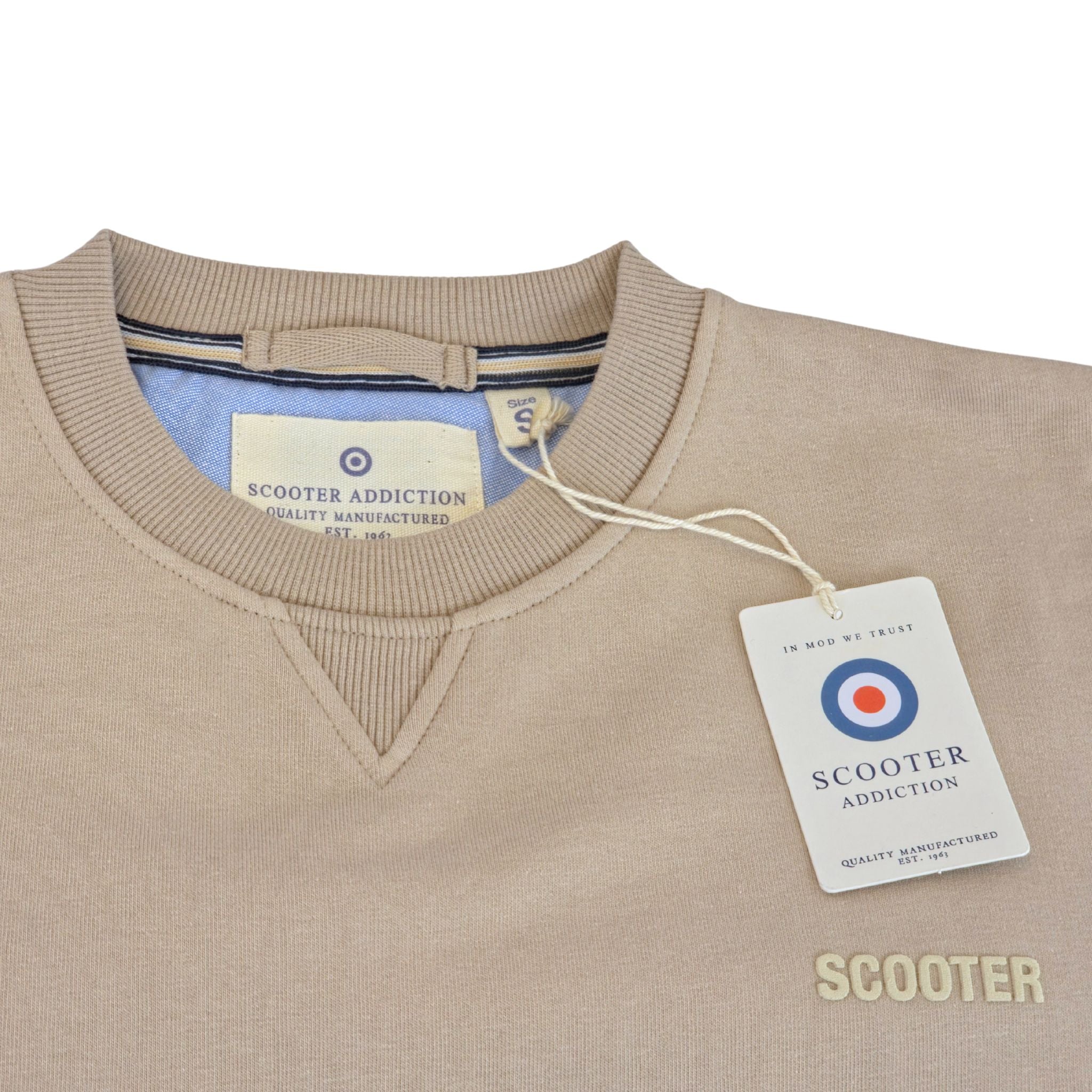 Cuello redondo reforzado con costura en V sudadera Hackney