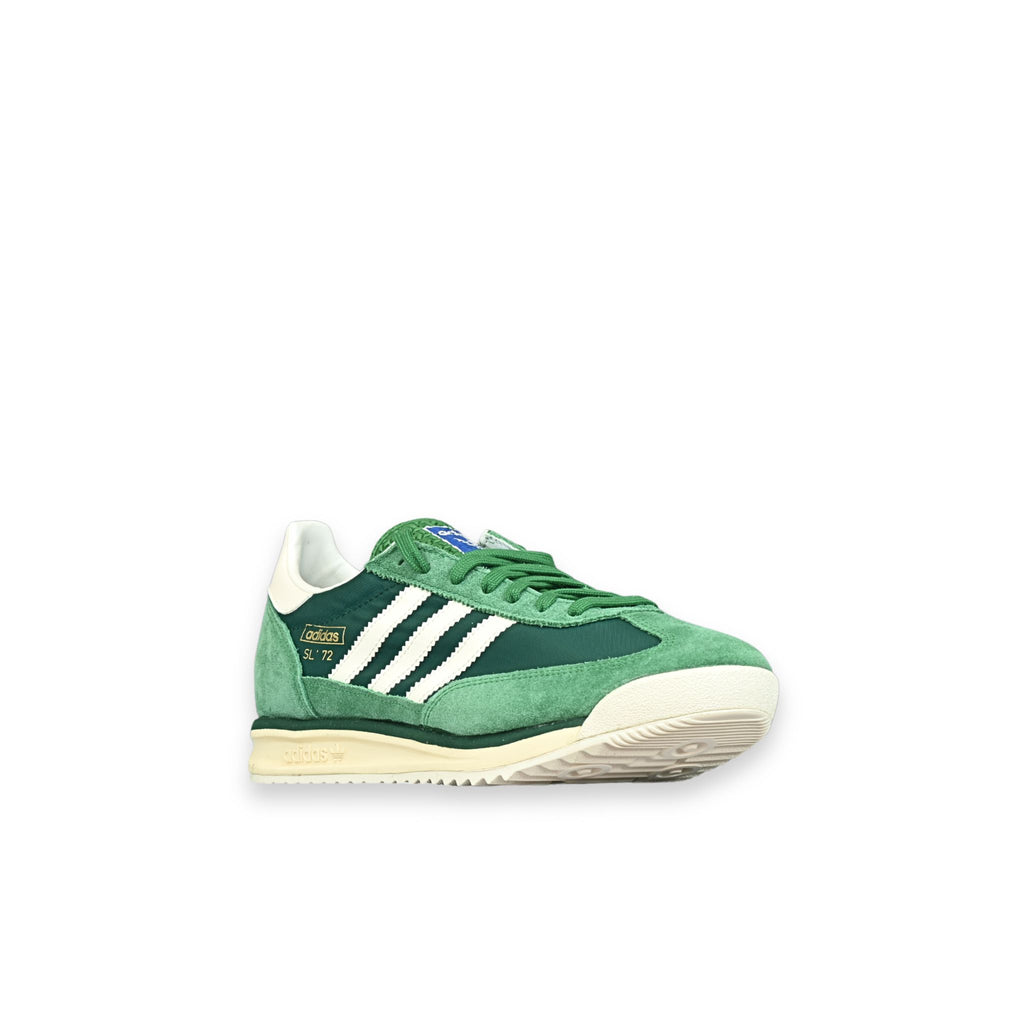 Zapatillas adidas Originals SL 72 RS verde unisex - vista en ángulo frontal
