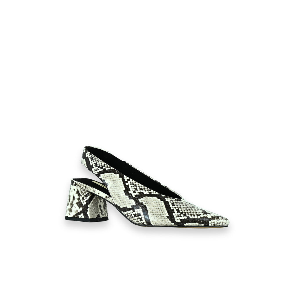 Zapatos tacón destalonados Corina estampado serpiente - ángulo 

