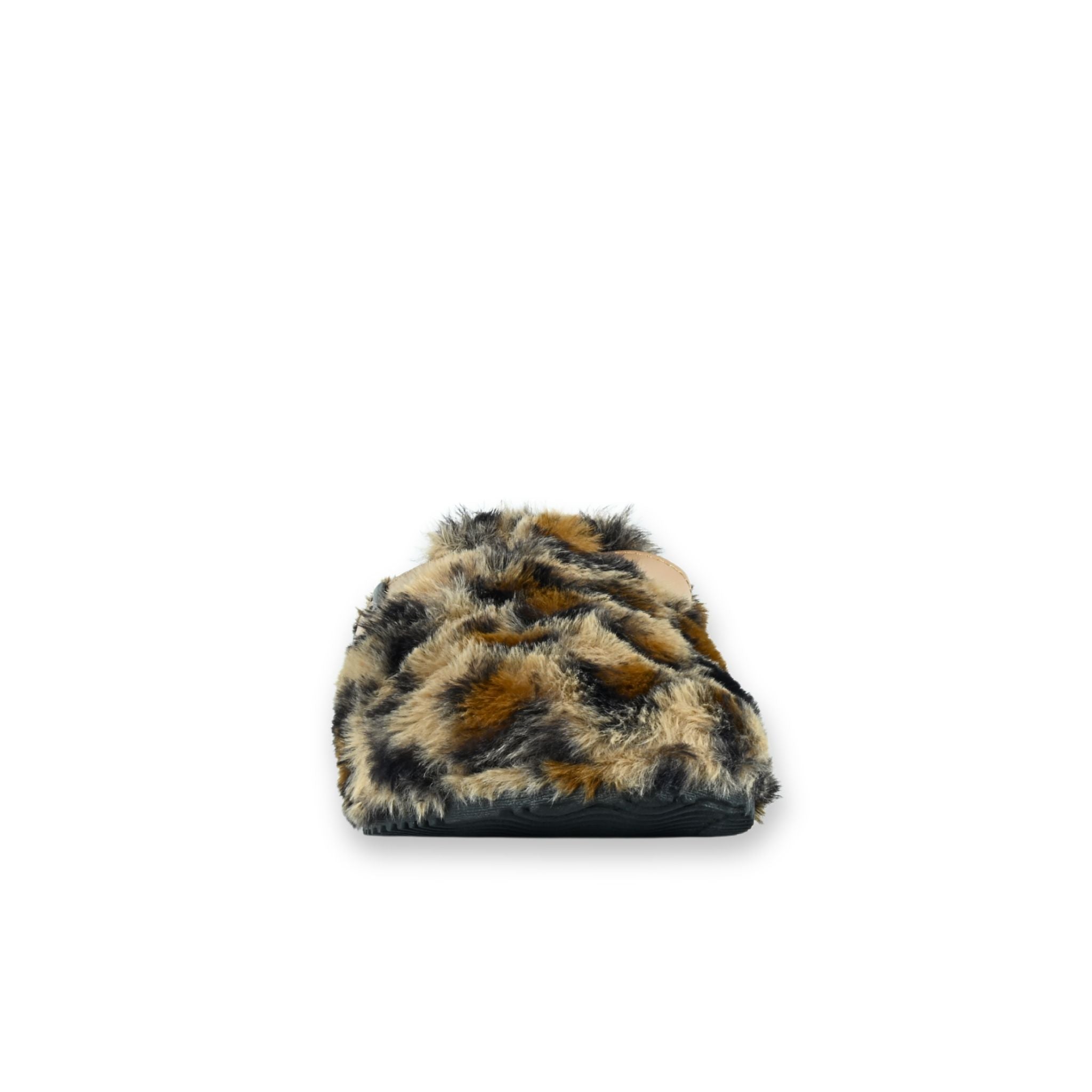 Detalle punta zueco bio pelo leopard print White Tabs
